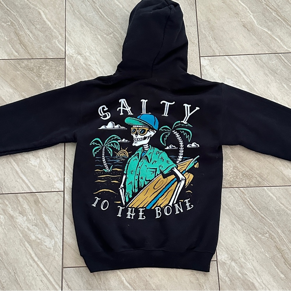 Salty to the Bone Surf Hoodie Size Small